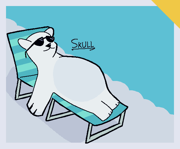 Polar bear taking a summer bath